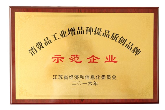虎豹榮獲江蘇省消費品工業(yè)“增品種、提品質(zhì)、創(chuàng)品牌”示范企業(yè)稱號